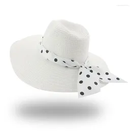Wide Brim Hats For Women Straw Beach Hat Big 11cm Panama Jazz Cap Luxury Casual Outdoor Sun Protection Summer Chapeau Femme