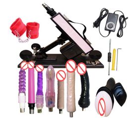 2017 Adjustable Multifunctional Sex Machine Gun with 10pcs Big DildoVagina Cup Attachments Movement Speed 0450 timesminute5915981