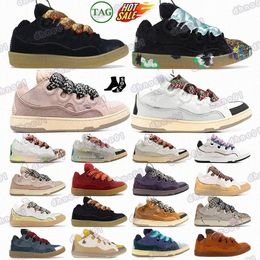 Designer sneakers shoes Leather Curb Mesh Women mens Extraordinary Embossed White Ivory Red Pale pink Multi Calfskin Rubber Nappa plat Y68o#