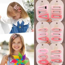 Hair Accessories 3 Pcs/Set Baby Girls Pink Color Barrettes Hairpins Children Cute Rectangular Triangle Ornament Hair Clips Kids Hair Accessories