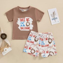 Clothing Sets Toddler Baby Boy Baseball Outfits Take Me Out To The Ballgame T Shirt Top Shorts Set 2Pcs Summer Clothes