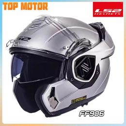 Motorcycle Helmets LS2 FF906 Advant Full Face Flip Up Double Lens Helmet Built-in Casco Moto Racing Off Road Capacete High-Quality