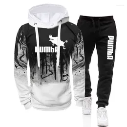 Men's Tracksuits 20244 Mens Tracksuit Hoodies And Black Sweatpants High Quality Male Dialy Casual Sports Jogging Set Autumn Outfits