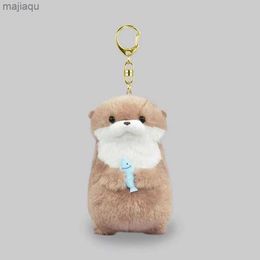 Plush Dolls Lovely Otters Plush Pendant Keychain Stylish Backpack Keyrings Pendant For Kid Boy Girl Women MenL2404