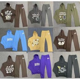 Kırık Gezegen Köpük Mektup Baskı Hoodie Gevşek Erkekler y2k Hoody 3D Köpük Graffiti Mektup Kazak Hip Hop Haruku Sweatshirts Külot Kadınlar Uzun Kol Takımları 32