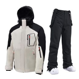 Jackets Ski Suit Winter Windproof Outdoor Sports Snow Snowboard Jackets and Pants Thicken Warm Hooded Parkas Jacket Coat Men Brand