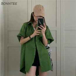 Shirt Shirts Women Simple Popular Fashion Allmatch New Design Korean Style Summer Clothing Street Wear College Young Ladies Cosy Ins