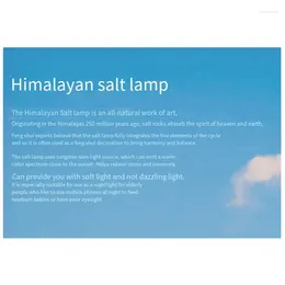 Table Lamps Himalayas Crystal Salt Lamp Ice Cracked Glass Bedside Fashion Night Light Dimming US Plug