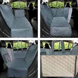 Dog Carrier Car Seat Pad Waterproof Dirt Resistant Travel Pet Double Zipper Solid Colour Cars Rear Seats Cushion Suitable Multiple Models