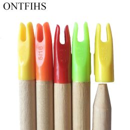 Darts 50 Pcs ONTFIHS ID Cone 5/16" Pin Nock Archery Hunting Arrows Nocks Plastic Outwear Arrow Tail For OD 8mm Wooden Shafts