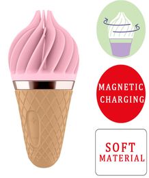 Germany Satisfyer Sweet Treat Ice Cream Cone Sex Vibrator Toys for Woman Soft Silica Gel Clitoris Stimulator Mini Adult Toys9529527