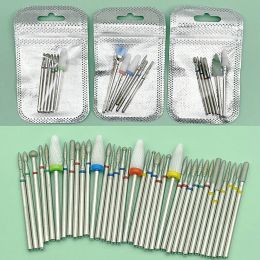 Bits 6PCS Milling Cutter for Manicure Diamond Ceramic Nail Drill Bits Mills Removing Nail Bit Set Gel Electric Manicure Machine Tools