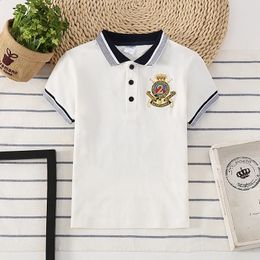 Kids Polo Shirt Cotton Short Sleeve Boys Shirts Baby Boy Sports Shirt Tops Breathable Children Clothes 2-8 Years Children Tee 240511