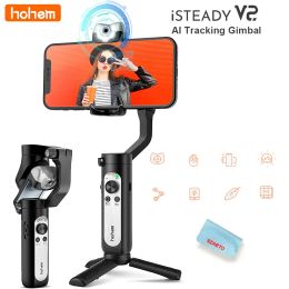Gimbals Hohem ISteady V2 / X2 AI Smartphone Gimbal Stabiliser w/AI Visual Tracking LED Video Light Auto Inception Dolly Zoom Foldable