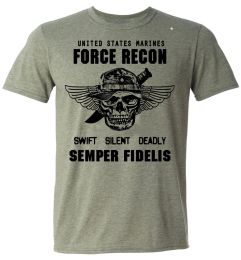 T-Shirts USMC Tshirt US Marines Semper Fidelis Devil Dog Military Force Recon Tshirt Men Cotton Tees Streetwear Harajuku