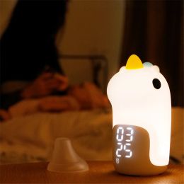 Accessories Kids Alarm Clock Led Digital Cute Cartoon Recharging Mini Night light LED Digital Alarm Clock Chridren Gift