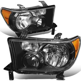 DNA MOTORING HL-OH-TT07-BK-CL1 Pair Black Housing Clear Corner Headlights for 07-13 Tundra / 08-17 Sequoia - Sleek and Stylish Upgrade for Your Truck