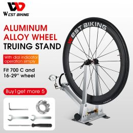 Tools WEST BIKING Bike Wheel Truing Stand With Dial Indicator Gauge MTB Road BMX Bicycle Rims Correction Wheel Maintenance Repair Tool