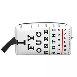 Storage Bags Custom Snellen Chart Toiletry Bag For Women Vision Test Motivation Cosmetic Makeup Organiser Lady Beauty Dopp Kit Case