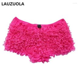 Women's Shorts Sexy Ruffled Lace Lantern Lolita Short Pants 2024 Summer Fashion Elegant Sweet Cute Low Waist