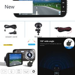 New 4.0 Inch HD 1080P Dash Cam in Car DVR Camera Rear View Dual Lens Cycle Recording Video Mirror Recorder