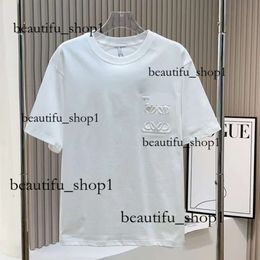 Womens Blouses Shirts Designer T Shirt Women Cropped Top Regular Cotton Jersey Camis Female Tees Embroidery Loeweee Shirt 873