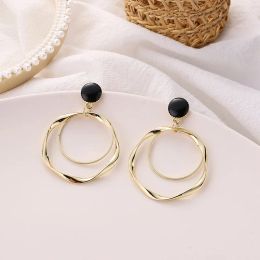 Earrings Fashion Statement Metal Clip on Earrings 2020 Trendy Geometric circular Non Pierced Earrings for Women Modern Female Jewelry