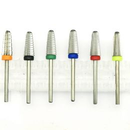Bits New! 5in1 Tapered Safety Carbide Nail Drill Bits With Cut Drills Carbide Milling Cutter Manicure Remove Gel Nails Accessories