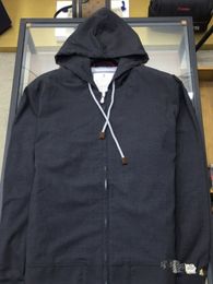 Mens Hoodies Autumn Cardigan brunello Zipper Hooded Jacket Coat cucinelli Apricot Navy Black