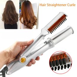 Irons Professional Hairs Curler Straighter 2 In 1 Rotating Hair Brush Curler Styler Hair Styling Tools Curling Iron Straighting Brush