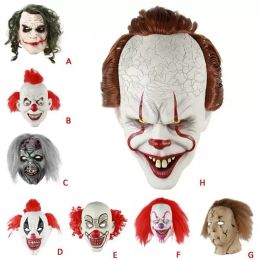 Party Masks Halloween Scary Clown Mask Long Hair Ghost Scary Mask Props Grudge Ghost Hedging Zombie Mask Realistic Latex Masks Party Decor 2024424