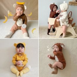 One-Pieces Cotton Baby Boy Girl Romper Infant Jumpsuit Newborn Clothes Onesie Hooded Romper 024M