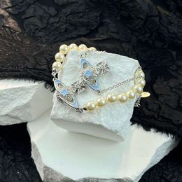 Bracelet Designer Vivenewestwoods Woman Luxury Saturn Pearl High Version Empress Dowager Xis Pentagonal Star Drop Glue with