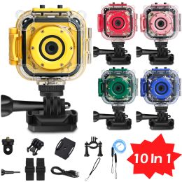 Cameras Prograce Kid Camera Waterproof Camera for Child Action Video Photo Camera Underwater Camera Go HD Pro Camcorders Children Toys