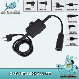 Accessories ZTAC PTT Tactical Headset Adapter Military Softair MH180V Atlantic Signal Pushtalk Midland For Airsoft Accessories Z144