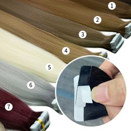 Weft 12a Russian Double Drawn Blond Virgin Remy Natural Invisable Tape In Extensions Human Hair Raw Indian Cambodian 100human Hair