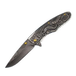 Special Offer A6715 Assisted Flipper Folding Knife 8Cr13Mov Black Stone Wash Drop Point Blade Stainless Steel Handle Outdoor Camping EDC Pocket Knives