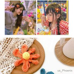 Hair Accessories 2020 Children Cute Candy Knitting Flower Ornament Hair Clips Girls Lovely Water Drop Barrettes Hairpins Kids Hair Accessories