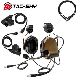 Earphones TACSKY COMTAC III Dual Communication Silicone Earmuffs Tactical Headset / Tactical Headset Replacement Headband / PTT U94PTT