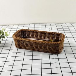 Kitchen Storage Rattan-like Woven Basket Flatware Plastic Household Chopsticks Jewelry Pp Tableware Holder