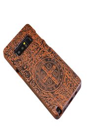 For Samsung Note 8 full wood protective shell with unique style rosewood laser engraving Constantine pattern art cover For Samsun6827171