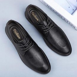 Casual Shoes Genuine Leather Men's Soft Anti-slip Rubber Oxford Wedding Dress Classic Business Male Footwear