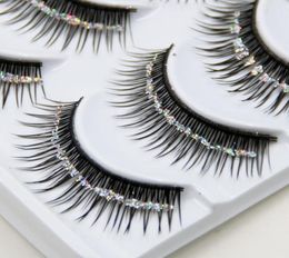 Natural False Eyelashes Bare Silver Sequins Glitter Makeup False Eyelashes Stage Makeup Bridal Makeup Thick False Eyelashes8170491