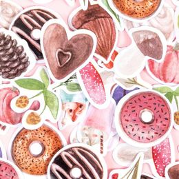 Gift Wrap 46pcs Boxed Sticker Decoration Donut Pumpkin Food Scrapbook Label Stationery For Laptop Scooter Phone Case