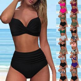 Luxury High Waist Bikini Set Two Piece Swimsuit Women Push Up Y2k Swimwear Tankini Summer Beach Mujer Swimming Suit 240412