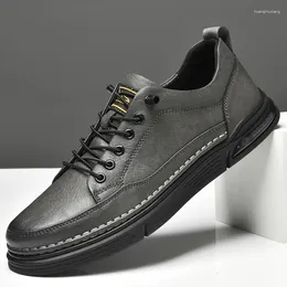 Casual Shoes Men's Lace-Up Men Oxfords Genuine Leather Classic Driving Male Arrival Comfortable Skate Shoe