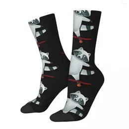 Men's Socks Retro Skateboard Raccoon Animal Unisex Street Style Pattern Printed Happy Crew Sock Gift