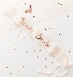 15695cm Rose Gold Team Bride To Be Satin Sash Wedding Decor Bridal Shower Sash Bachelorette Party Decorations Hen Party Supplies9928420