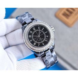 Diamond Watches Woman Channel man Famous Brand Black Ceramic Watch Women Strap Women's Wristwatch Rhinestone man Women Wrist Watches ccity