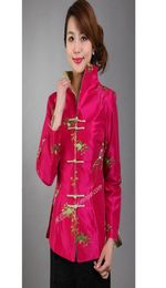 Pink Traditional Chinese Women039s Silk Satin Embroidery Jacket Coat Flowers Size S M L XL XXL XXXL 1481743